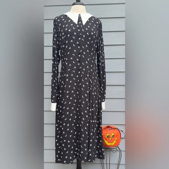 knee length dresses for ladies Wednesday Addams Black Cosplay Dress